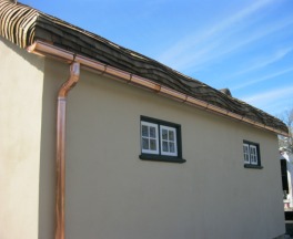 Copper Half Round Gutter Close-Up